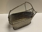 Vtg Silverplated Woven Wine Bottle Display Basket France — photo 1
