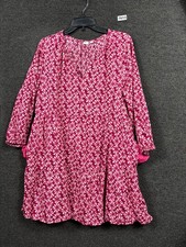 Gap Floral Sheath Dress Womens Size L Raspberry  3/4 Sleeve Casual