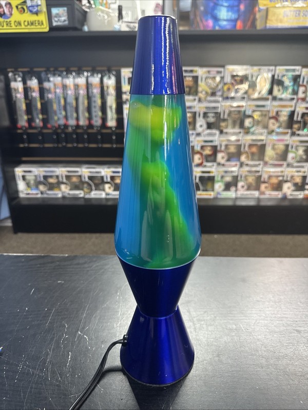 Vintage Blue Lava Lamp With Green & Blue Liquid