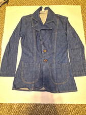 Vintage Wrangler Blue Denim Blazer Jacket - Size Small