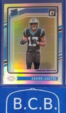 Xavier Legette 2024 Donruss Optic Silver Holo Rated Rookie Prizm #299 Panthers