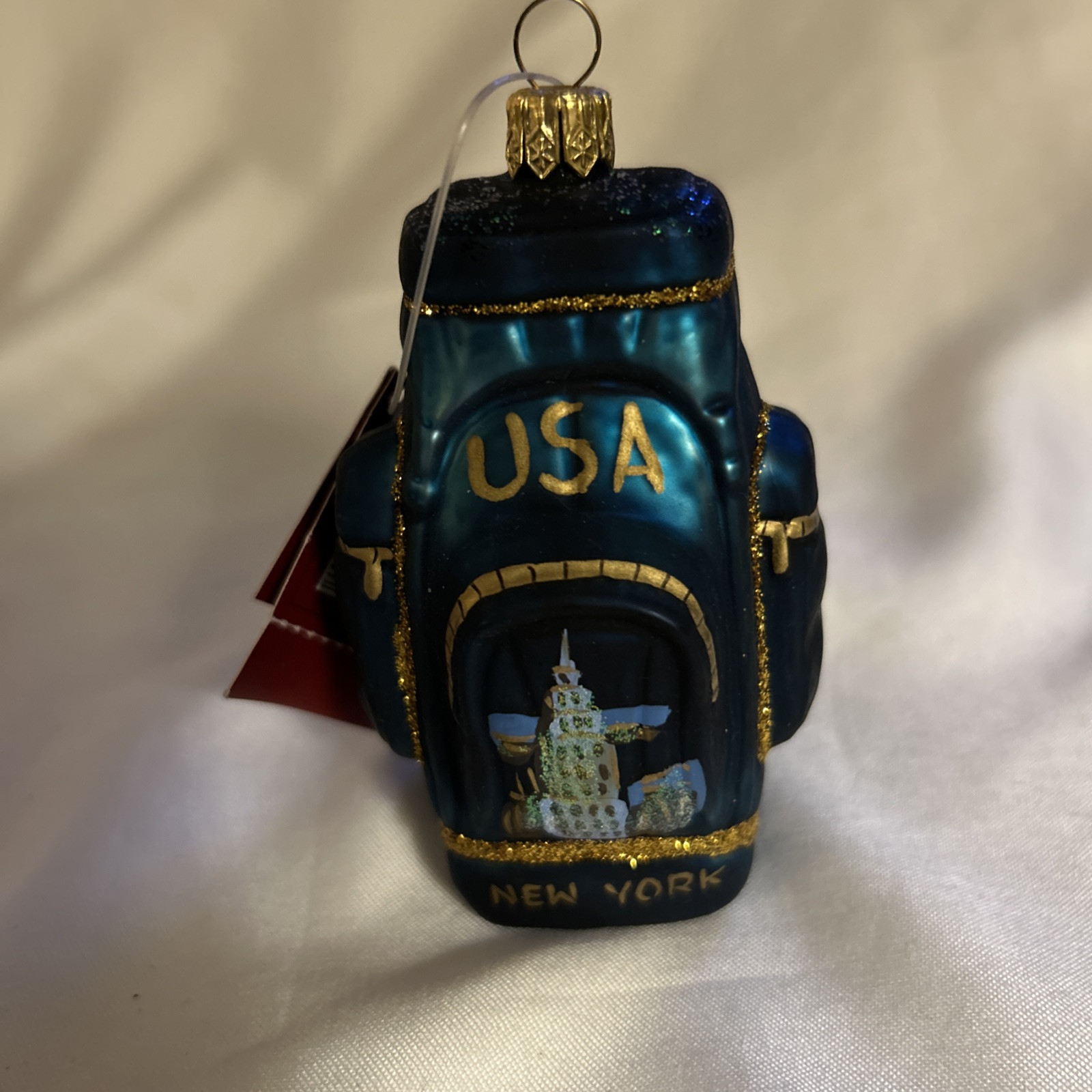 New York Empire State Building Hand-Blown Polish Glass Christmas Ornament