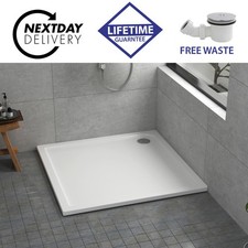 Slimline Rectangle/Quadrant Stone Resin Shower Tray Shower Enclosure FREE Waste