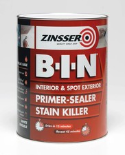 Zinsser BIN Primer Sealer and Stain Killer 1 LITRE | Odour Blocking Primer