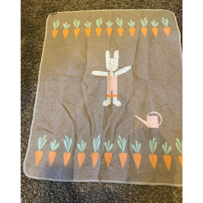 David Fussenegger Baby Swaddle Blanket Gift Juwel Garden rabbit carrots Easter