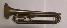 Antique Getzen Elkhorn Wis bugle collectible musical instrument single valve