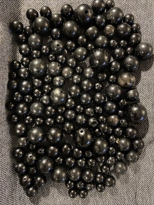 125+ BEAD Mixed Lot - Black , Acrylic