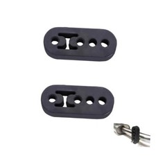 2 Pcs 4 Holes Rubber Exhaust Hangers, 0.47 Inch Adjustable Pipe Insulator for