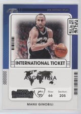 2021-22 Panini Contenders International Ticket Manu Ginobili #26 HOF 0s1t