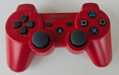Sony PS3 Sixsaxis dualshock 3 Controller Red OEM - Tested -Clean