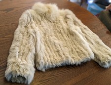 Vtg Saga Fox Jacket Norway Natural Blue Fox Genuine Fur Coat