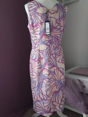 Comma Kleid NEU MIT ETIKETT gr.40 In Flieder Mit Rosa