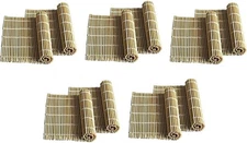10 Pack Large Sushi Roll Bamboo Mats 10.5 inch Square Natural S-1574x10