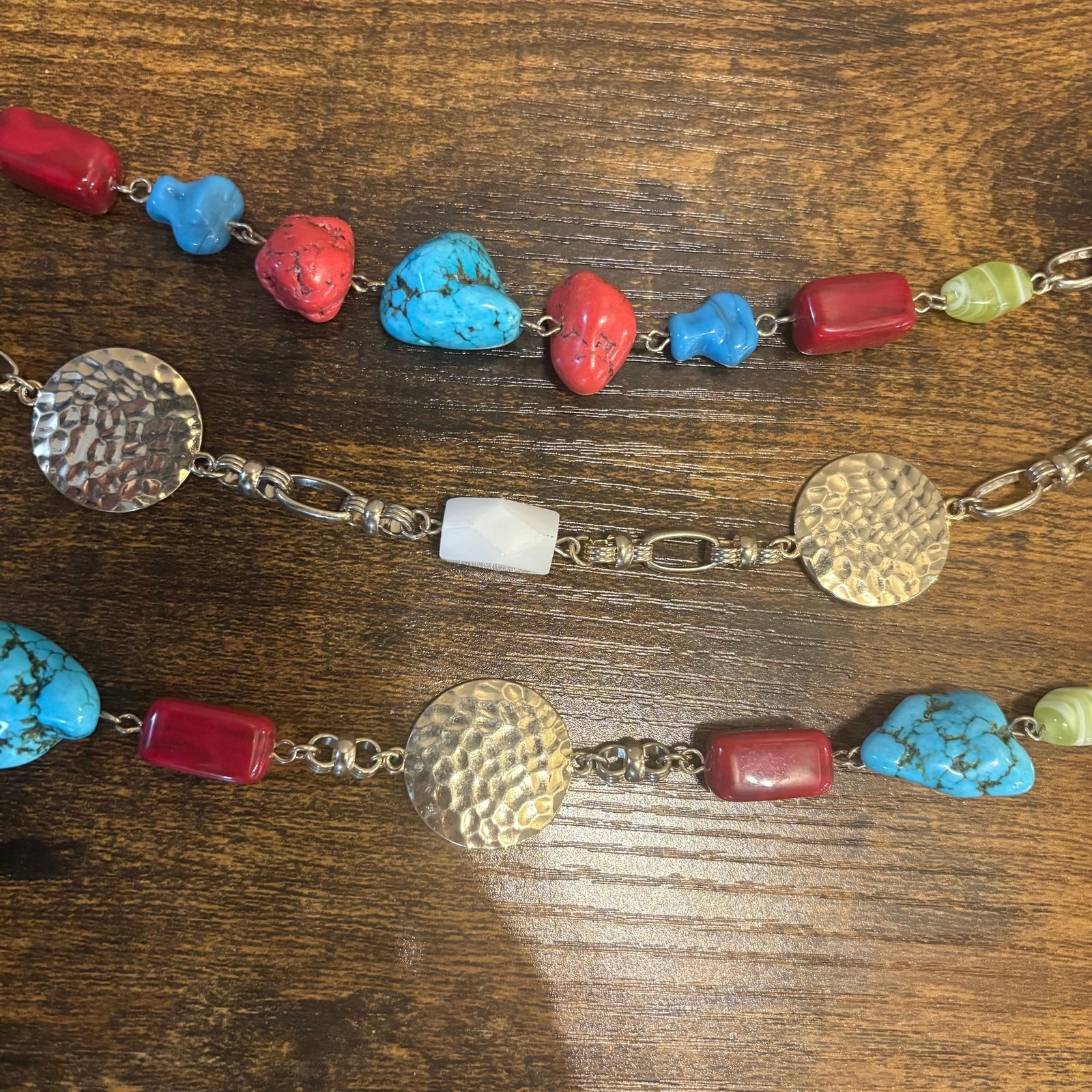 3-Strand Multi-Stone Mixed Bead Toggle Statement … - image 2