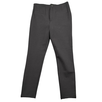 Free People Pants Womens 4 Black Elena High Rise Ponte Knit Crop Skinny Stretch