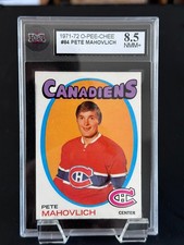 1971-72 TOPPS NHL #84 Pete Mahovlich HOF KSA 8.5 NM-MT+ MONTREAL CANADIENS Card