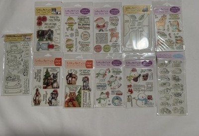 Inky Antics Clear Stamp Set Christmas Holiday Snowman Elf Cat Dog HoneyPOP 11