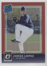 2016 Panini Donruss Optic Rated Rookies Red 66/99 Jorge Lopez #64 z5b