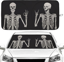 Skull Car Windshield Sun Shade Foldable Sunshade Front Window Cover Sun Visor Pr