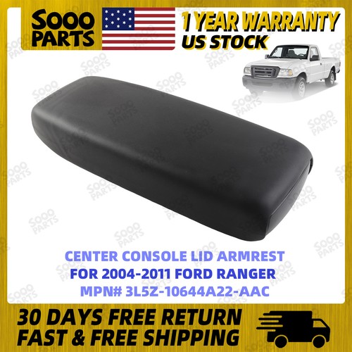 Full Center Console Lid Armrest Black For Ford Ranger 2004-2011 3L5Z10644A22AAC