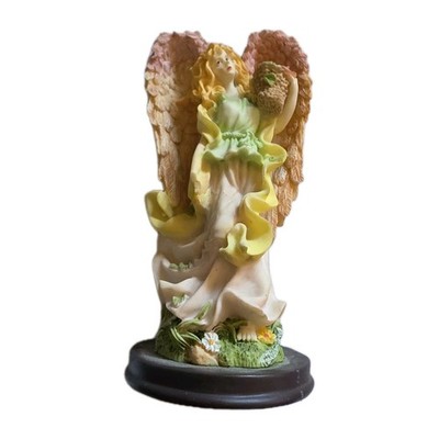 Vintage Three Hands Corp Resin Angel Figurine - Item 98546 - Holding Flower...