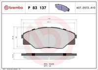 Brembo Bremsbelagsatz, Scheibenbremse P 83 137 FüR Toyota