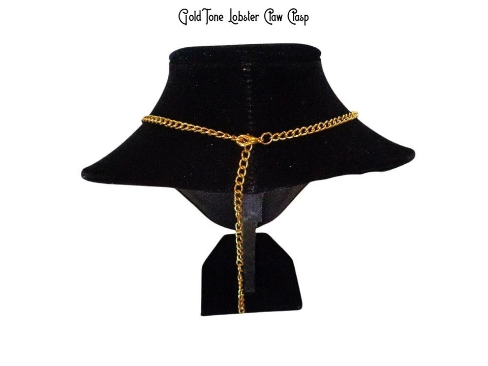 Collar babero de cristal multicolor - Collar babero vintage dorado Foto 3 de 3