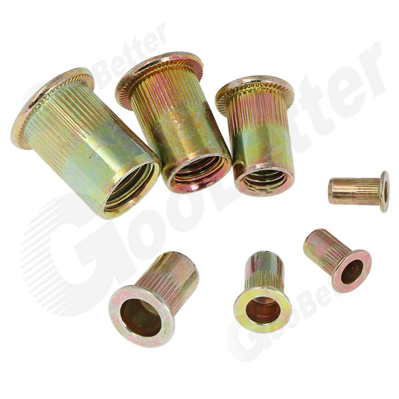 166Pcs Threaded Rivnuts Knurled Head Nutserts Rivet Nuts M3 M4 M5 M6 M8