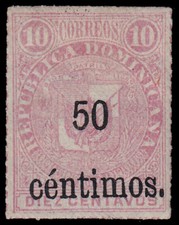 Dominican Republic 46a 1883 Stamps From 1880 With Overprint MH
