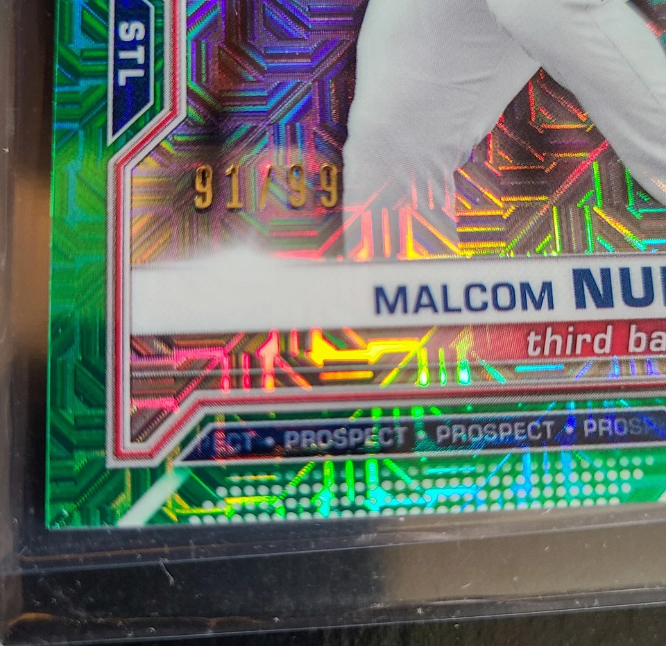 2021 Bowman Chrome - Malcom Nunez Mega Green Refractor (#/99) Rookie - Image 3 of 3