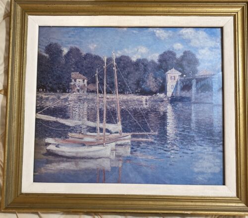 Claude Monet Gerahmter Druck Brücke bei Argenteuil "Passepartout 25X21,5" 1992