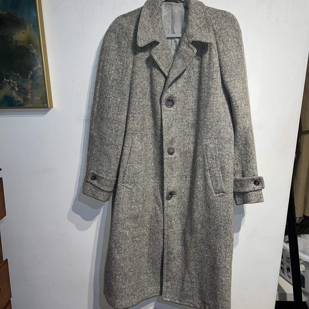 1960's~1970's Harris Tweed チェスターコート グレー HARRIS TWEED ハリスツイード メンズ チェスターコート 新品