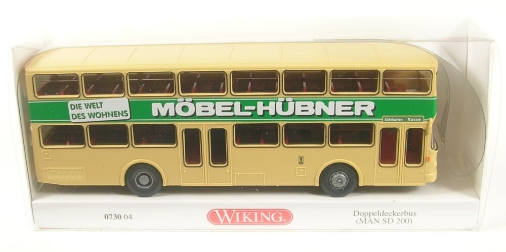 MAN SD 200 Double Decker Bus Möbel Hübner (1973-1985) 1:87 Wiking in OVP