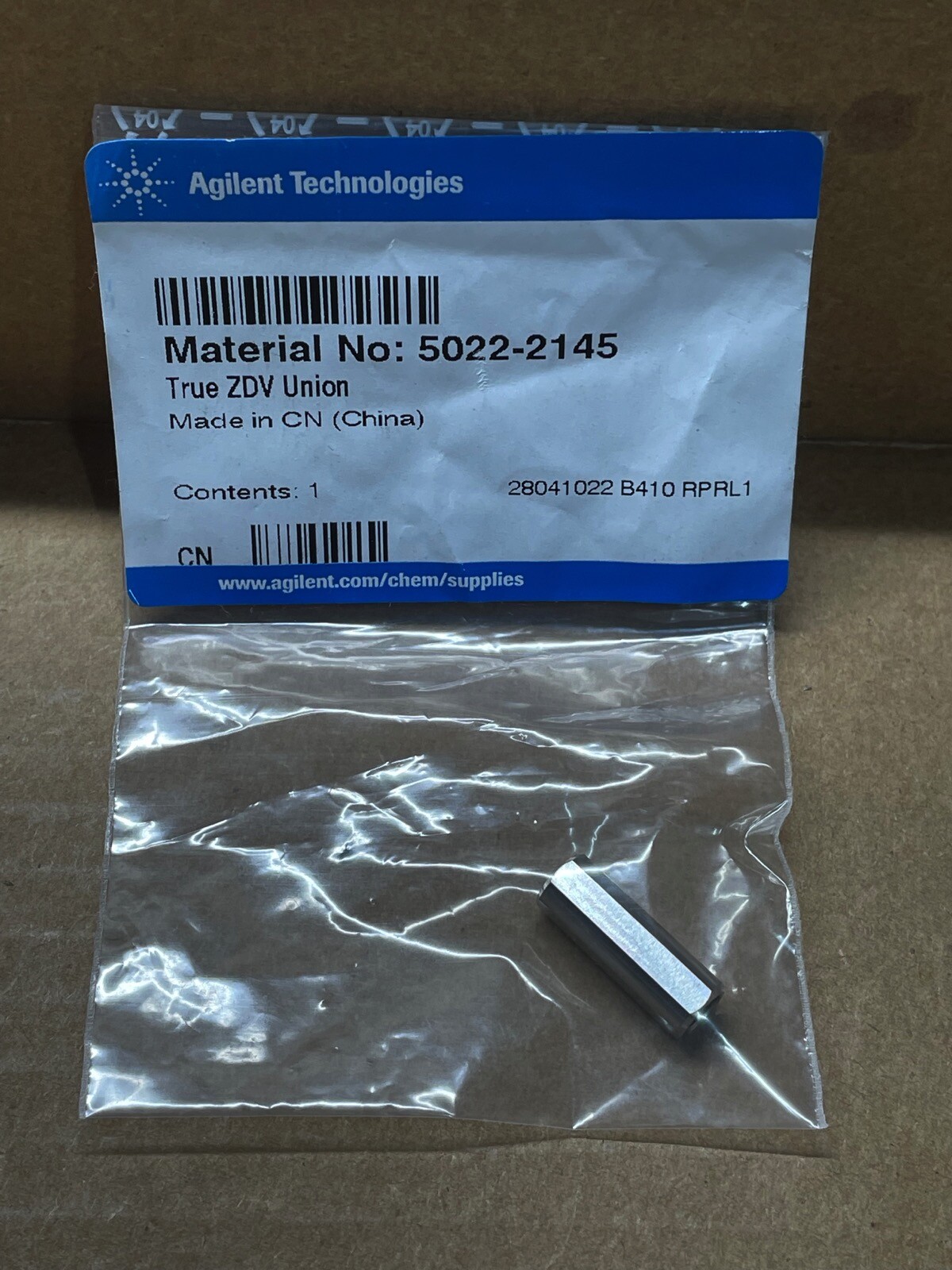 Agilent 5022-2145, Zero-dead-volume union, stainless steel, without ...