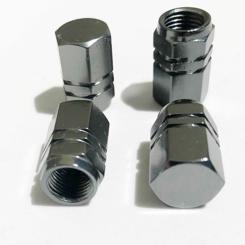 4pcs Car Tire Valve Cap Tyre Valve Stem Cover Air Dust Wheel Rim Caps Gray