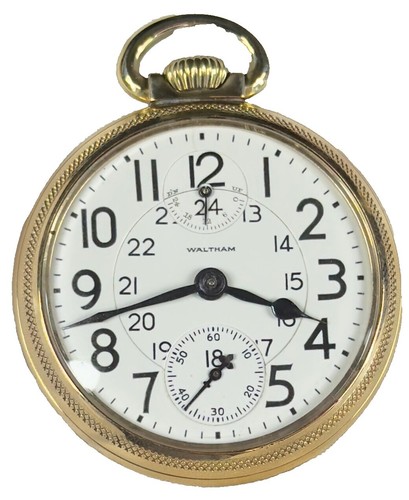 Waltham Open Face 14k Yellow Gold Filled Pocket Watch 23 Jewels