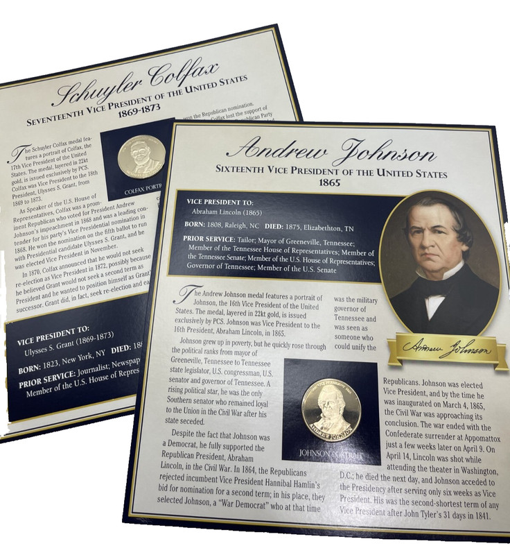 VP of the U.S. Gold Portrait Coins / Set of 2 / Coffax & Johnson