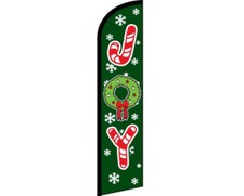 Joy Candy Cane Green / Red / White Windless Banner Advertising Marketing Flag