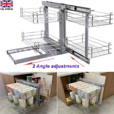 Pull Out Kitchen Larder Cupboard 4 Wire Baskets Corner Storage Units Soft CloseS