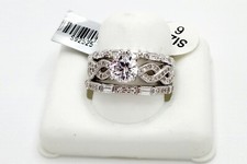 925 Sterling Silver Women's Wedding Engagement Ring Set CZ anniversary gift her