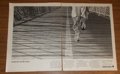 Seltene Werbung ELEFANTEN JOGGER Schuhe - Laufen Sie um ihr Leben 1980