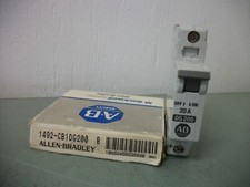 ALLEN-BRADLEY MINI CIRCUIT BREAKER 1492-CB1DG200 20AMP 120VDC 1POLE NIB