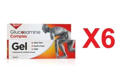 OPTIMA HEALTH Optima Glucosamine Joint Complex Gel Muscle Aloe Vera Devils Claw & MSM 125ml X6