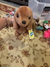 Vintage Dakin Dachshund 1976 original collar puppy dog Weiner tan 10" plush P4 