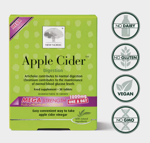 New Nordic Apple Cider MEGA 30 Tablets Artichoke Chromium 1000 mg MEGA - Picture 3 of 5