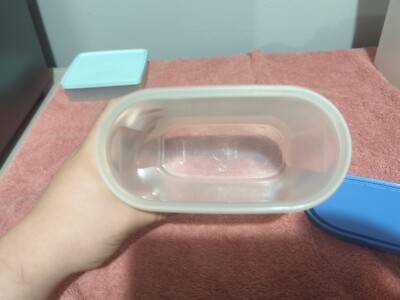 Tupperware Food Storage Container with Blue Lid 7 1/4 cups #1613