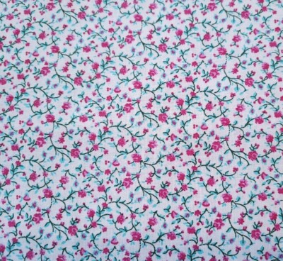 Quilter's Calicos BTY Marshall Dry Goods Floral Flowers Pink Green on Pale Pink