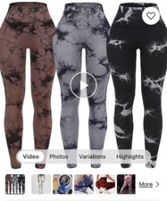 Ladies High Waist Yoga Pants Size Medium Blue