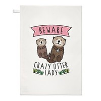 Beware VerrüCkte Otter Damen Geschirrtuch SpüLlappen Lustig Tiere