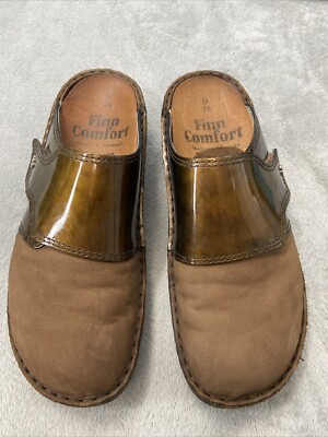 Finn Comfort Shoes 38 EU US Brown Patent Leather Suede